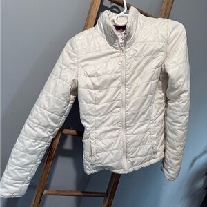 Aeropostale Light Cream Quilted Jacket - Women's Lightweight Puffer